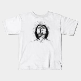 Sad girl digital illustration, hand drawn sketch Kids T-Shirt